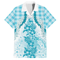 Aloha Hawaii Palaka Hawaiian Shirt Blue Plumeria Lei LT05 Blue - Polynesian Pride