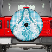 Aloha Hawaii Palaka Spare Tire Cover Blue Plumeria Lei - Polynesian Pride