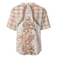 Aloha Hawaii Palaka Baseball Jersey Beige Plumeria Lei LT05 - Polynesian Pride