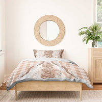 Aloha Hawaii Palaka Bedding Set Beige Plumeria Lei - Polynesian Pride