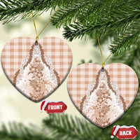 Aloha Hawaii Palaka Ceramic Ornament Beige Plumeria Lei - Polynesian Pride