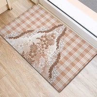 Aloha Hawaii Palaka Rubber Doormat Beige Plumeria Lei - Polynesian Pride