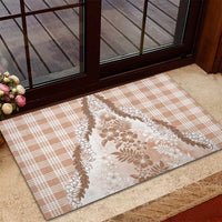 Aloha Hawaii Palaka Rubber Doormat Beige Plumeria Lei - Polynesian Pride