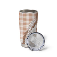 Aloha Hawaii Palaka Tumbler Cup Beige Plumeria Lei - Polynesian Pride