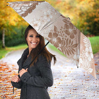 Aloha Hawaii Palaka Umbrella Beige Plumeria Lei - Polynesian Pride