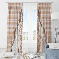 Aloha Hawaii Palaka Window Curtain Beige Plumeria Lei - Polynesian Pride