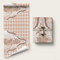 Aloha Hawaii Palaka Wrapping Paper Beige Plumeria Lei LT05 58" × 23" Beige - Polynesian Pride