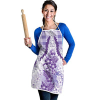 Aloha Hawaii Palaka Apron Purple Plumeria Lei - Polynesian Pride
