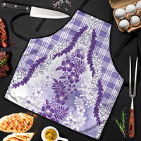 Aloha Hawaii Palaka Apron Purple Plumeria Lei - Polynesian Pride