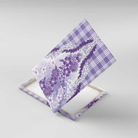 Aloha Hawaii Palaka Canvas Wall Art Purple Plumeria Lei - Polynesian Pride