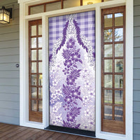 Aloha Hawaii Palaka Door Cover Purple Plumeria Lei - Polynesian Pride