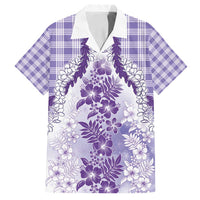 Aloha Hawaii Palaka Family Matching Summer Maxi Dress and Hawaiian Shirt Purple Plumeria Lei - Polynesian Pride