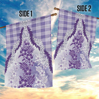 Aloha Hawaii Palaka Garden Flag Purple Plumeria Lei - Polynesian Pride