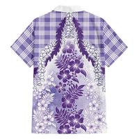Aloha Hawaii Palaka Hawaiian Shirt Purple Plumeria Lei LT05 - Polynesian Pride
