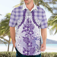 Aloha Hawaii Palaka Hawaiian Shirt Purple Plumeria Lei LT05 - Polynesian Pride