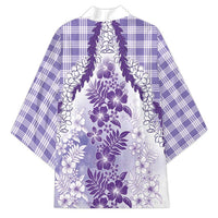 Aloha Hawaii Palaka Kimono Purple Plumeria Lei - Polynesian Pride