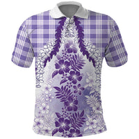 Aloha Hawaii Palaka Polo Shirt Purple Plumeria Lei LT05 Purple - Polynesian Pride