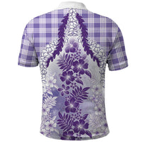 Aloha Hawaii Palaka Polo Shirt Purple Plumeria Lei LT05 - Polynesian Pride