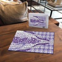 Aloha Hawaii Palaka Puzzle Purple Plumeria Lei - Polynesian Pride