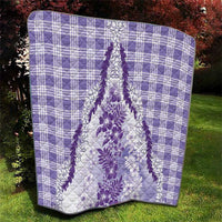 Aloha Hawaii Palaka Quilt Purple Plumeria Lei - Polynesian Pride