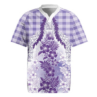 Aloha Hawaii Palaka Rugby Jersey Purple Plumeria Lei LT05 Purple - Polynesian Pride