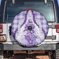 Aloha Hawaii Palaka Spare Tire Cover Purple Plumeria Lei - Polynesian Pride