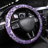 Aloha Hawaii Palaka Steering Wheel Cover Purple Plumeria Lei - Polynesian Pride