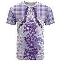 Aloha Hawaii Palaka T Shirt Purple Plumeria Lei LT05 Purple - Polynesian Pride