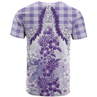 Aloha Hawaii Palaka T Shirt Purple Plumeria Lei LT05 - Polynesian Pride