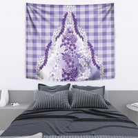 Aloha Hawaii Palaka Tapestry Purple Plumeria Lei - Polynesian Pride