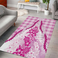 Aloha Hawaii Palaka Area Rug Pink Plumeria Lei - Polynesian Pride