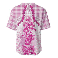 Aloha Hawaii Palaka Baseball Jersey Pink Plumeria Lei LT05 - Polynesian Pride