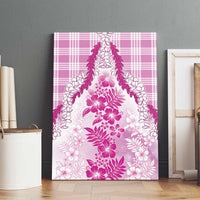 Aloha Hawaii Palaka Canvas Wall Art Pink Plumeria Lei - Polynesian Pride