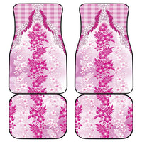 Aloha Hawaii Palaka Car Mats Pink Plumeria Lei - Polynesian Pride