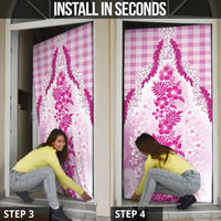 Aloha Hawaii Palaka Door Cover Pink Plumeria Lei - Polynesian Pride