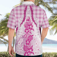 Aloha Hawaii Palaka Hawaiian Shirt Pink Plumeria Lei LT05 - Polynesian Pride