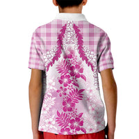 Aloha Hawaii Palaka Kid Polo Shirt Pink Plumeria Lei LT05 - Polynesian Pride