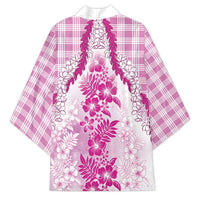 Aloha Hawaii Palaka Kimono Pink Plumeria Lei - Polynesian Pride