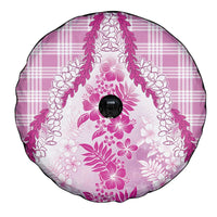 Aloha Hawaii Palaka Spare Tire Cover Pink Plumeria Lei - Polynesian Pride