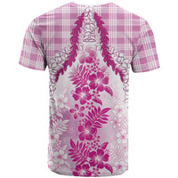 Aloha Hawaii Palaka T Shirt Pink Plumeria Lei LT05 - Polynesian Pride