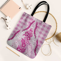Aloha Hawaii Palaka Tote Bag Pink Plumeria Lei - Polynesian Pride