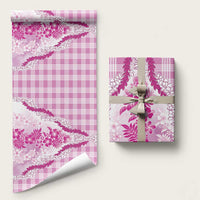 Aloha Hawaii Palaka Wrapping Paper Pink Plumeria Lei LT05 58" × 23" Pink - Polynesian Pride