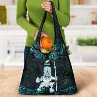 New Zealand Maori Taiaha Grocery Bag Tiki Warrior Paua Shell