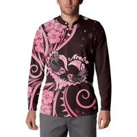 New Zealand Valentine Button Sweatshirt Aroha Sweet Pink Piwakawaka LT05 - Polynesian Pride