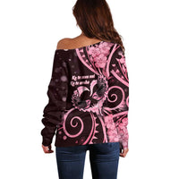 New Zealand Valentine Off Shoulder Sweater Aroha Sweet Pink Piwakawaka