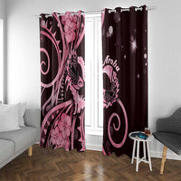 New Zealand Valentine Window Curtain Aroha Sweet Pink Piwakawaka LT05 With Grommets Pink - Polynesian Pride