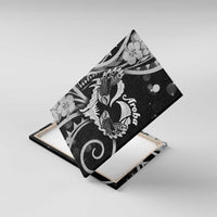 New Zealand Valentine Canvas Wall Art Aroha Gray Piwakawaka LT05 With Frame Gray - Polynesian Pride