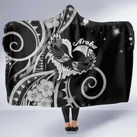 New Zealand Valentine Hooded Blanket Aroha Gray Piwakawaka LT05 One Size Gray - Polynesian Pride