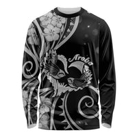 New Zealand Valentine Long Sleeve Shirt Aroha Gray Piwakawaka LT05 Unisex Gray - Polynesian Pride