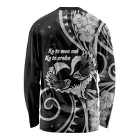 New Zealand Valentine Long Sleeve Shirt Aroha Gray Piwakawaka LT05 - Polynesian Pride